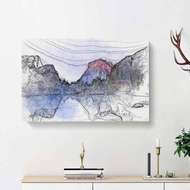 Lake In Yosemite National Park In Abstract - Wrapped Canvas Print East Urban Home Size: 50cm H x 76cm W x 3cm D on Productcaster.