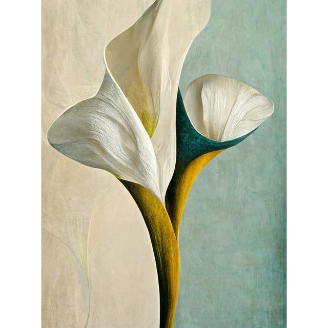 Cala Lily Lilies Flower Abstract Minimalist - Painting Wee Blue Coo Size: 40.5cm H x 30.5cm W, Format: Unframed on Productcaster.