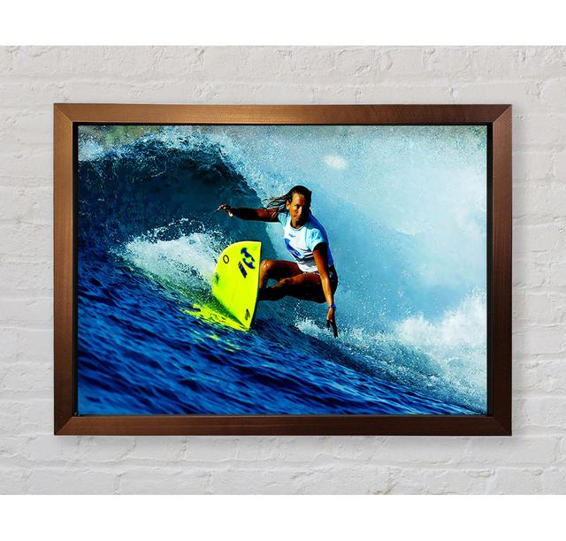 Surfer Number One Female Framed Print House of Hampton Size: 100cm H x 141.4cm W x 3.4cm D on Productcaster.