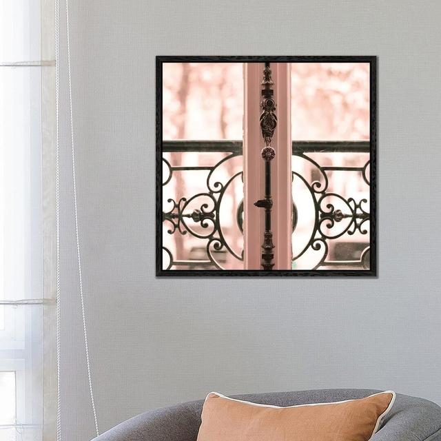 Parisian Balcony by Caroline Mint - Print on Canvas Rosalind Wheeler Size: 66.04cm H x 66.04cm W x 3.81cm D, Format: Black Framed on Productcaster.