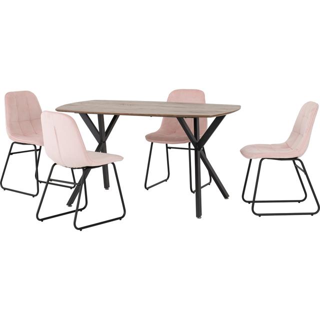 Bardin 4 - Person Dining Set Canora Grey Colour (Chair): Baby Pink on Productcaster.