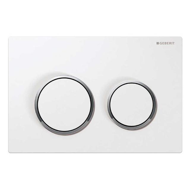 Geberit Owen 20 White & Gloss Chrome Dual Flush Flushplate Geberit on Productcaster.