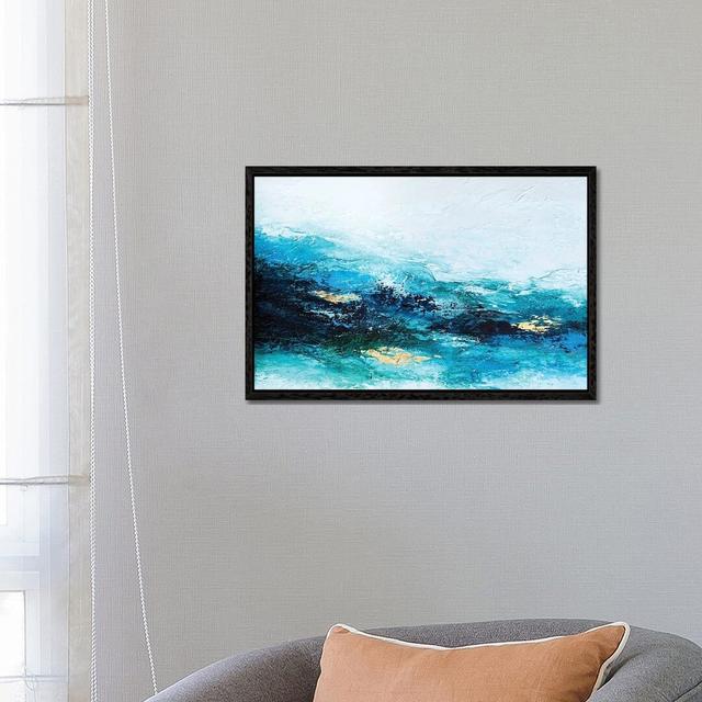 Flourishing Wave - Graphic Art Print on Canvas Latitude Run Size: 45.72cm H x 66.04cm W x 3.81cm D, Format: Black Framed on Productcaster.