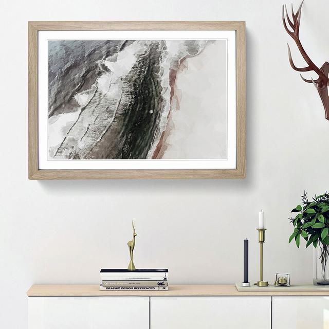 Aerial View of the Beach in Abstract - Picture Frame Graphic Art Print East Urban Home Size: 36cm H x 48cm W x 2cm D, Frame Option: Oak Framed on Productcaster.