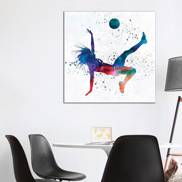 Woman Soccer Player 08 2 by Paul Rommer - Painting on Canvas Ebern Designs Format: Wrapped Canvas, Size: 93.98cm H x 93.98cm W x 1.91cm D on Productcaster.