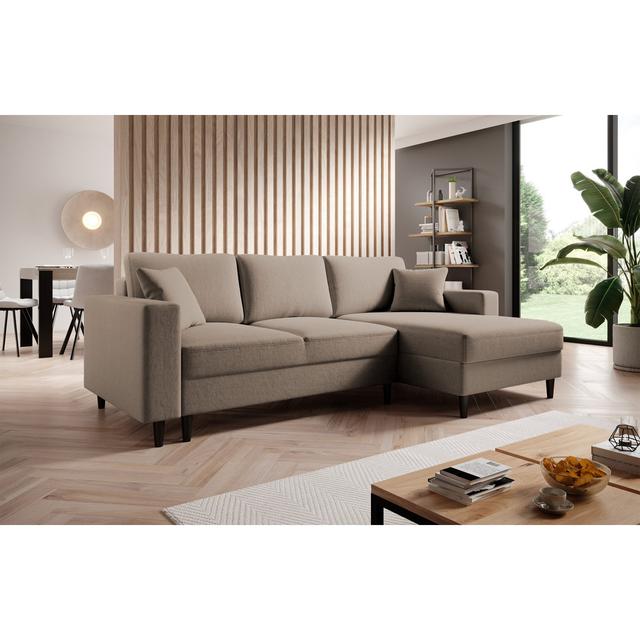 Ajten Upholstered Corner Sofa Chaise Brayden Studio Orientation: Right Hand Facing, Upholstery Colour: Dark Beige on Productcaster.