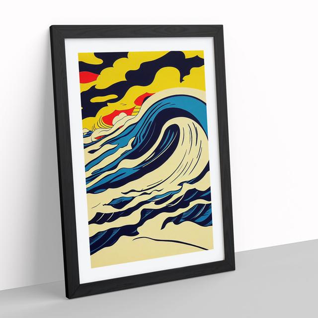 Pop Art Ocean Wave No.2 House of Hampton Format: Black Framed, Size: 34cm H x 25cm W on Productcaster.