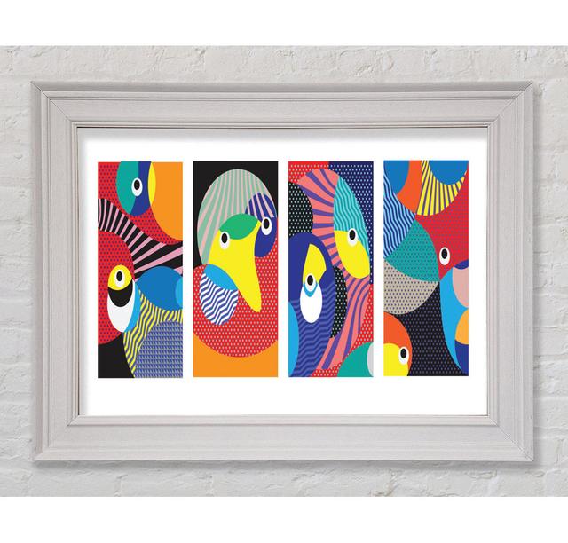 Random Eye Shapes Framed Print Ivy Bronx Size: 21cm H x 42cm W on Productcaster.