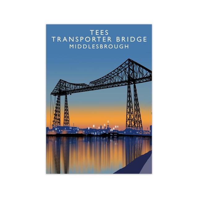 Tees Transporter Bridge Middlesbrough by Richard O'Neill - Print 17 Stories Size: 42cm H x 29.7cm W x 3cm D, Format: Unframed on Productcaster.