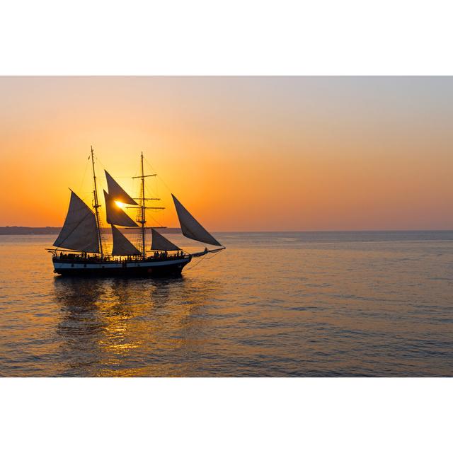 Romantic Sunset on Ship by Elxeneize - Wrapped Canvas Photograph Breakwater Bay Size: 20cm H x 30cm W x 3.8cm D on Productcaster.