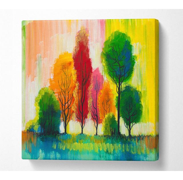 Innovate Autumn Vibrant Trees - Wrapped Canvas Art Prints ClassicLiving Size: 81.3cm H x 81.3cm W x 10cm D on Productcaster.