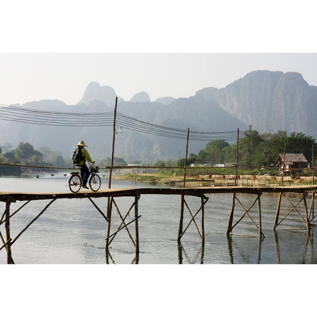 Cycling in Laos by Madebymaja - Wrapped Canvas Photograph 17 Stories Size: 30cm H x 46cm W on Productcaster.