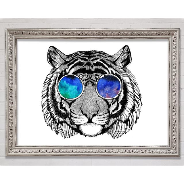 Glasses On A Tiger Hipster Framed Print Bright Star Size: 100cm H x 141.4cm W x 3cm D on Productcaster.