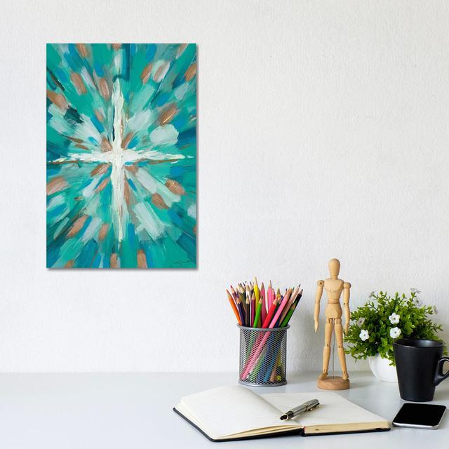 Teal Glory by L. Hewitt - Wrapped Canvas Painting ClassicLiving Size: 30.48cm H x 20.32cm W x 1.905cm D on Productcaster.