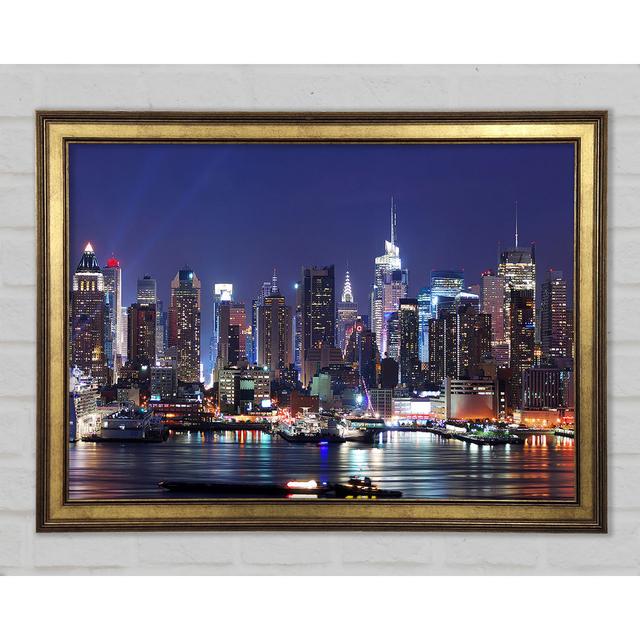 NYC Harbour At Night - Print Brayden Studio Size: 42cm H x 59.7cm W x 1.5cm D on Productcaster.