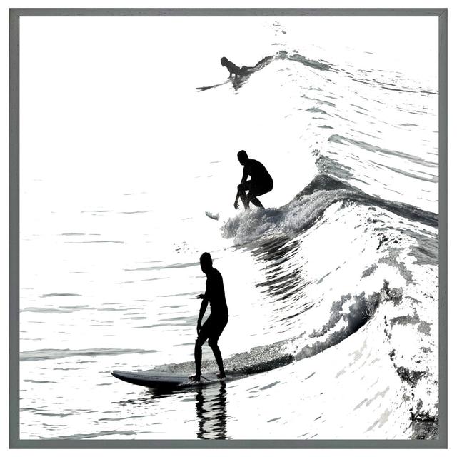 Cahokia Surfers - Single Picture Frame Art Prints House of Hampton Size: 76cm H x 76cm W x 4cm D, Format: Grey Framed on Productcaster.