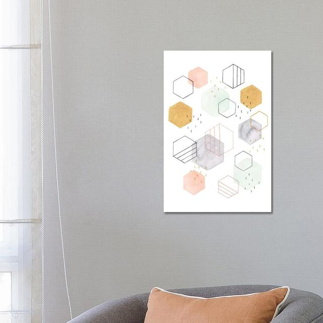 Hex Scatter II by Gabrielle McClure - Wrapped Canvas Print George Oliver Size: 66.04cm H x 45.72cm W x 1.905cm D on Productcaster.