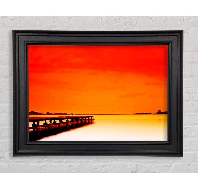 Perfect Orange Boardwalk Framed Print House of Hampton Size: 59.7cm H x 84.1cm W x 8cm D on Productcaster.