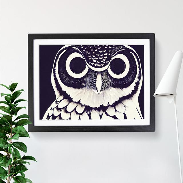 Unique Owl Art Vol.1 - Picture Frame Graphic Art Alpen Home Frame Colour: Black, Size: 25cm H x 34cm W x 2cm D on Productcaster.