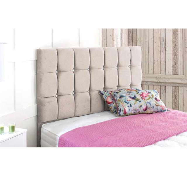 Higgenbotham Upholstered Headboard Rosdorf Park Size: Double (4'6), Colour: Silver on Productcaster.