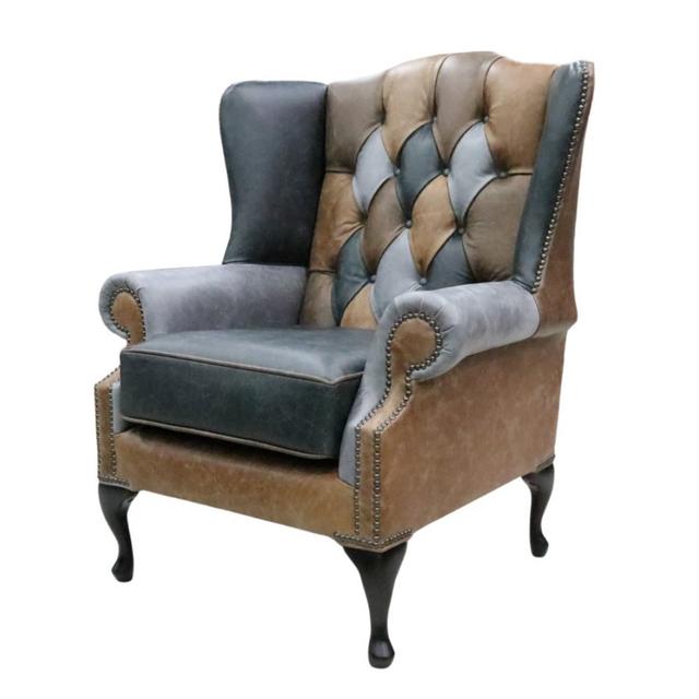 Kaleikini Leather Wingback Chair Rosalind Wheeler Upholstery Colour: Cracked Wax Ash on Productcaster.