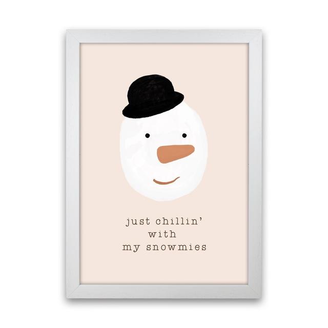 Chilling With My Snowmies By Orara - Print The Seasonal Aisle Frame Option: White Framed, Size: 88cm H x 64cm W x 3cm D on Productcaster.