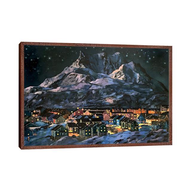 North Under The Starry Peace by Nadezda Stupina - Gallery-Wrapped Canvas Giclée on Canvas Alpen Home Format: Classic Wood Floater Frame, Size: 66.04" on Productcaster.