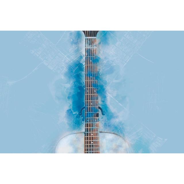 Abstract Guitar - Wrapped Canvas Print Metro Lane Size: 81cm H x 122cm W x 3.8cm D on Productcaster.