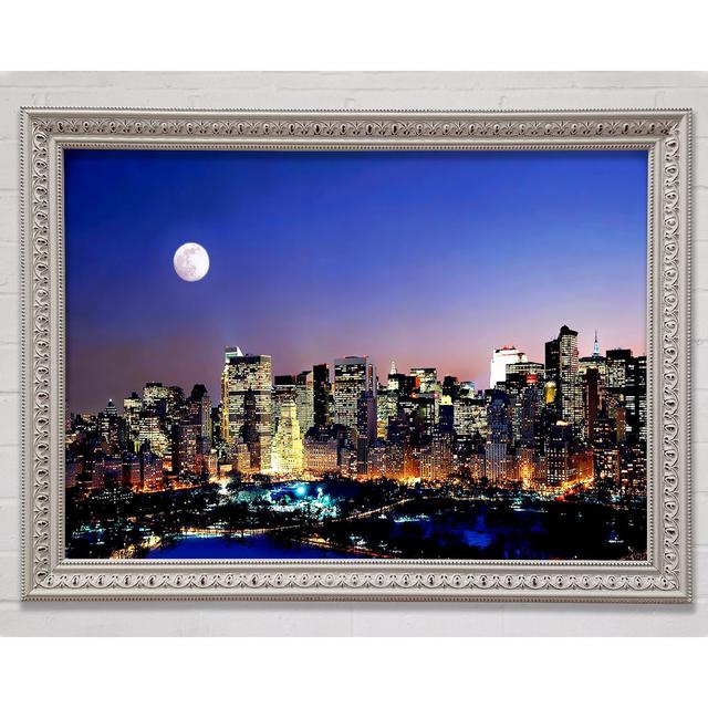 Moon Over Manhattan - Single Picture Frame Art Prints Bright Star Size: 21cm H x 29.7cm W x 3cm D on Productcaster.