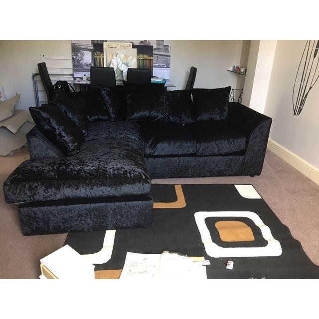 Temple Corner Sofa Rosdorf Park Upholstery Colour: Black, Orientation: Left Hand Facing on Productcaster.