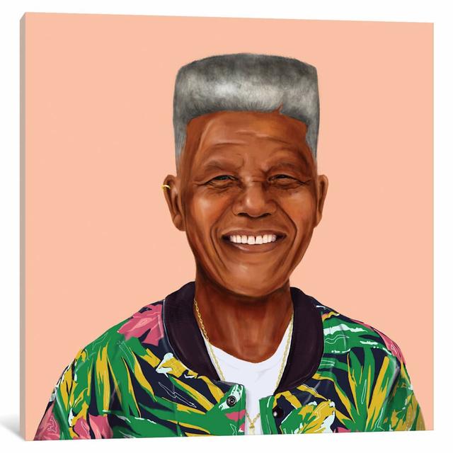 Nelson Mandela by Amit Shimoni - Print on Canvas East Urban Home Frame Option: No Frame, Size: 45.72cm H x 45.72cm W x 1.91cm D on Productcaster.