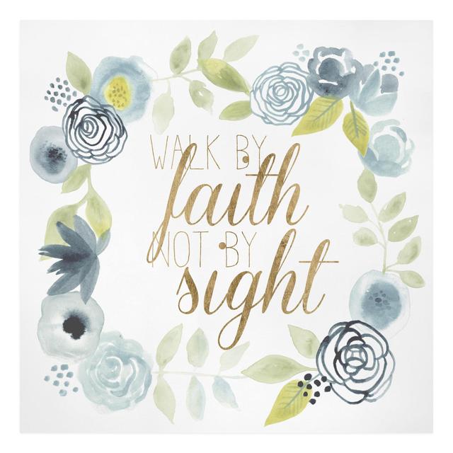 Faith Floral Wreath Art Print on Canvas Maturi Size: 40cm H x 40cm W, Format: 260g/m² canvas on Productcaster.