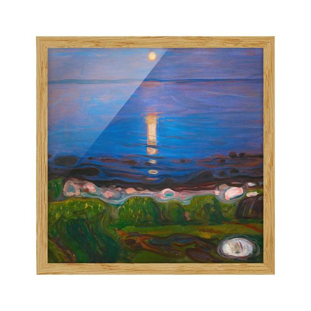 Picture With Frame - Edvard Munch - Summer Night At The Seashore - Square 1:1 Highland Dunes Frame Option: Brown Framed, Size: 50cm H x 50cm W x 2cm D on Productcaster.