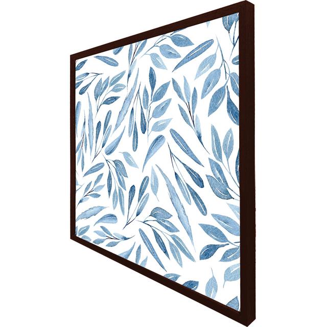 Olena Watercolour Blue Branches With Leaves - Single Picture Frame Art Prints ClassicLiving Size: 61cm H x 61cm W x 4cm D, Format: Brown Framed on Productcaster.