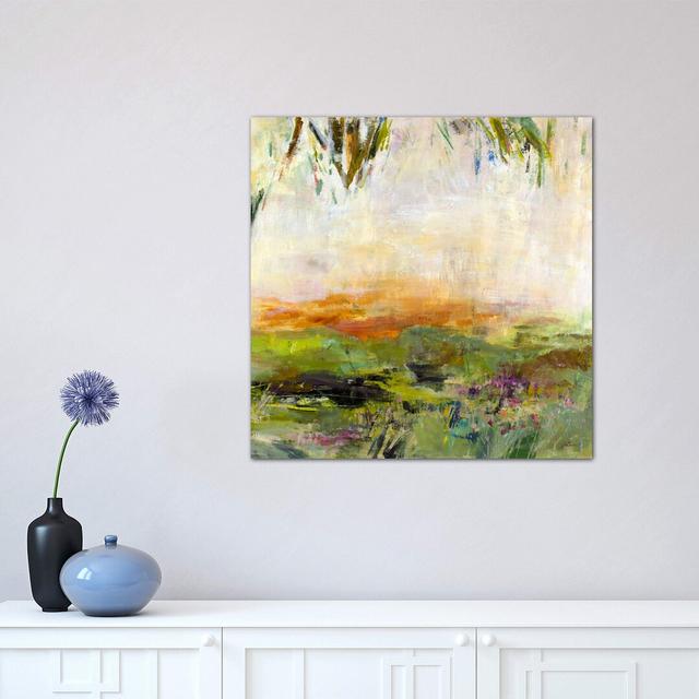 Meadow Sunset by Julian Spencer - Wrapped Canvas Painting Latitude Run Size: 45.72cm H x 45.72cm W x 1.91cm D on Productcaster.