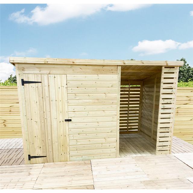 Camoren 10 x 8 Pressure Treated Pent Shed With Storage Area Dakota Fields on Productcaster.