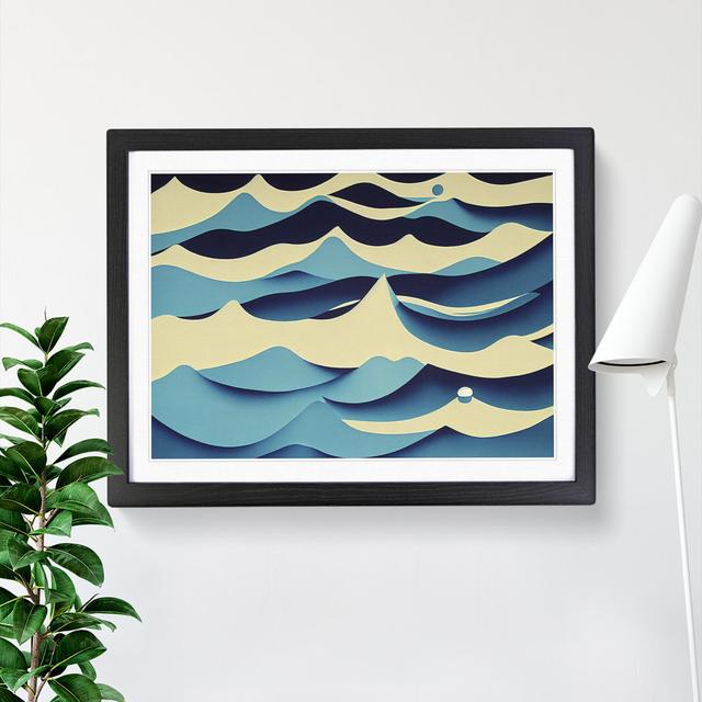 Abstract Ocean Wave Vol.3 House of Hampton Size: 25cm H x 34cm W x 2cm D, Frame Colour: Black on Productcaster.