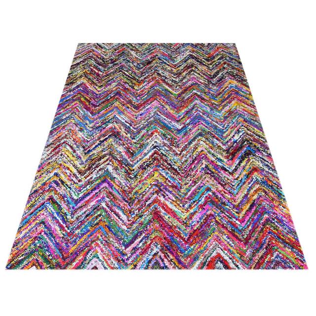 Chindi Hand Woven Multicoloured Area Rug Bakero Rug Size: Rectangle 153 x 244cm on Productcaster.