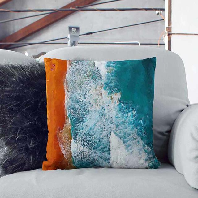 Bilgola Beach in Australia in Abstract Cushion with Filling East Urban Home Size: 55 x 55 cm on Productcaster.