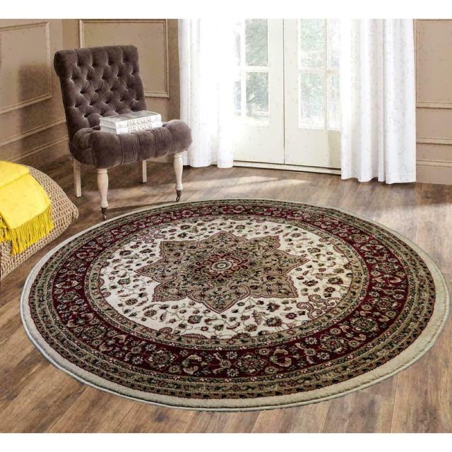 Gillett Oriental Machine Woven Area Rug Ophelia & Co. Rug Size: Round 120cm on Productcaster.