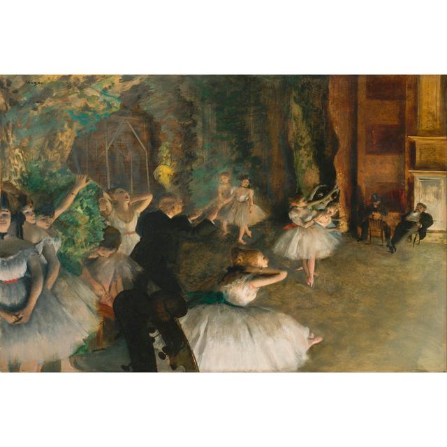 The Rehearsal of the Ballet Onstage by Edgar Degas - Wrapped Canvas Painting Astoria Grand Size: 51cm H x 76cm W on Productcaster.