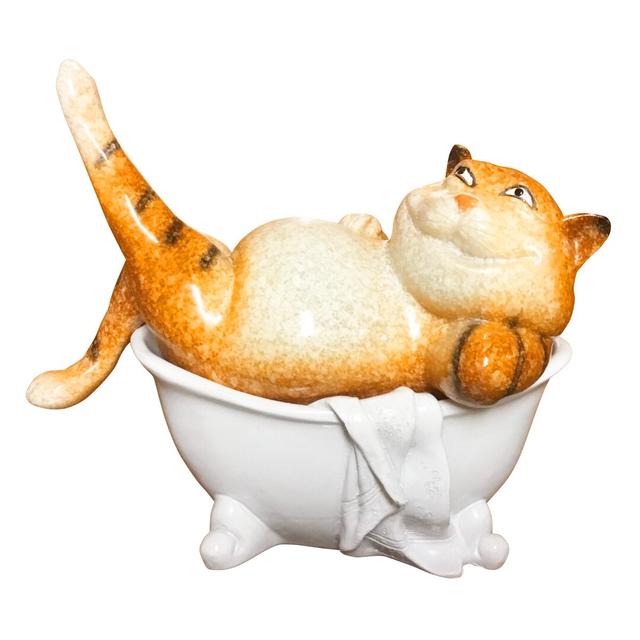 Ginger Fat Cat In Bath Happy Larry on Productcaster.