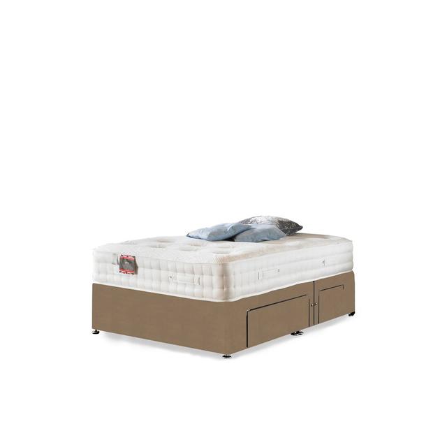 Arienne Pocket Memory 2000 Divan Bed Fairmont Park Colour: Mink Plush Velvet, Storage Type: 2 Drawers, Size: Double (4'6) on Productcaster.