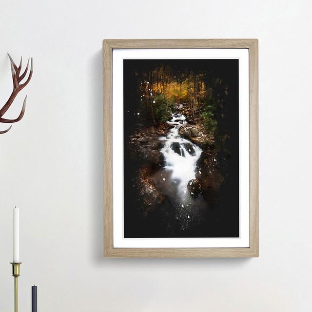 Woodland Stream - Single Picture Frame Painting on MDF East Urban Home Frame Option: Oak Framed, Size: 45cm H x 33cm W x 2cm D on Productcaster.