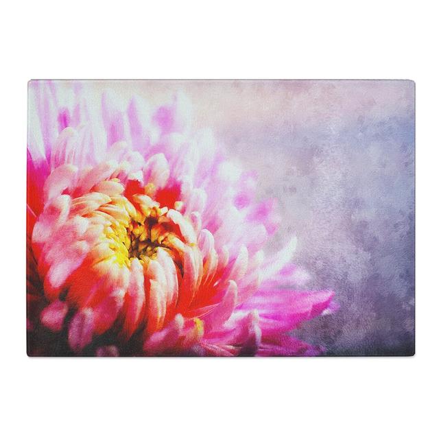 Chrysanthemum Flower Painting Chopping Board East Urban Home Size: 0.4cm H x 20cm W x 28.5cm L on Productcaster.