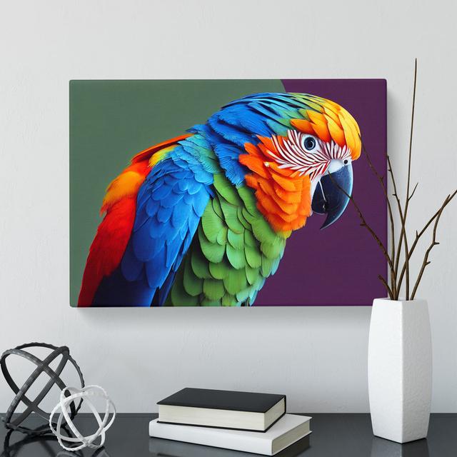 Colourful Parrot Portrait Vol.5 - Wrapped Canvas Graphic Art Bay Isle Home Size: 50cm H x 76cm W x 3cm D on Productcaster.