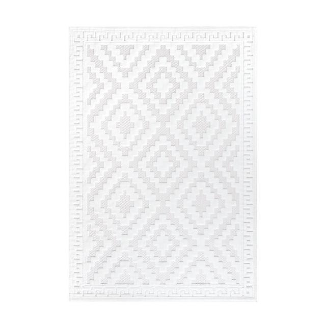 Caffey Geometric Machine Woven Cream Area Rug George Oliver Rug Size: Rectangle 80 x 150cm on Productcaster.