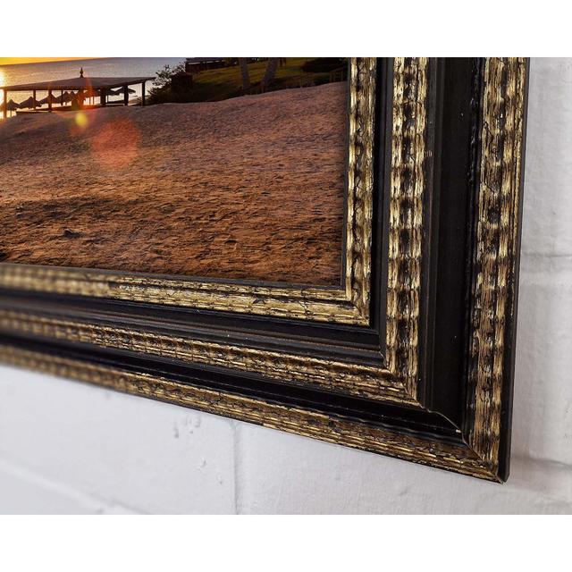 Evening On The Sands Framed Print Wall Art House of Hampton Size: 42cm H x 59.7cm W x 3cm D, Format: Black Gold Framed Paper on Productcaster.