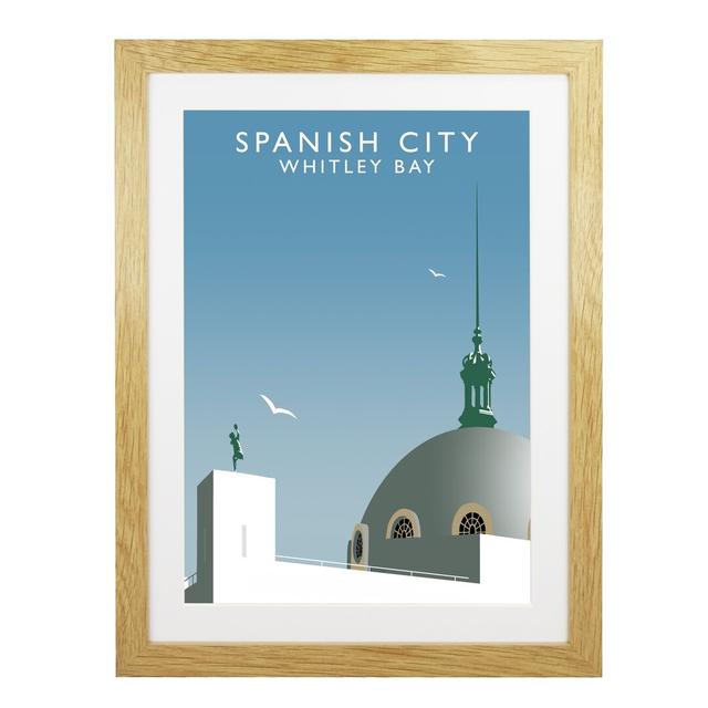 'Spanish City' by Richard O'Neil - Print East Urban Home Format: Oak Wood Frame, Size: 54 cm H x 44 cm W x 2.2 cm D on Productcaster.