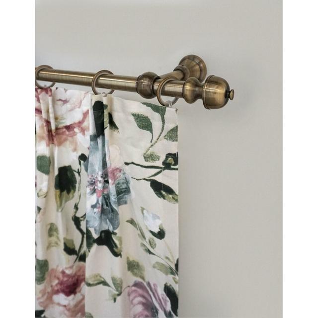 Lynelle Curtain Single Pole and Hardware Set Symple Stuff Size: 5 cm H x 240 cm W x 10 cm D, Finish: Antique Brass on Productcaster.